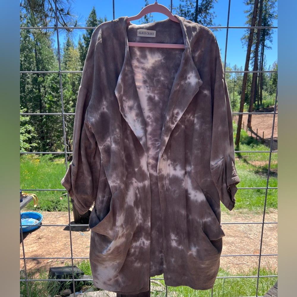 BLACK CRANE Tie Dye Kimono Style Jacket